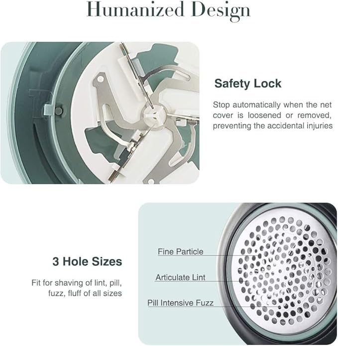 Fabric Shaver, Lint Remover for Clothes, Electric Lint Remover with 3 Replaceable Blades, Removes Fabric Pills, Rechargeable Sweater Defuzzer Pill Remover, Depiller Effectively Remove Pills, Lint