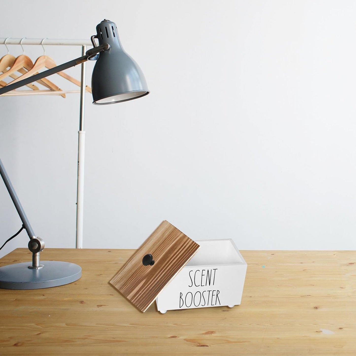 CHONIC Laundry Scent Booster Container, Farmhouse Scent Beads Storage Organization, Rustic Wood Dispenser for Clothing Fragrance Beads, Laundry Room Powder Box, Laundry Detergent Organizer Bin