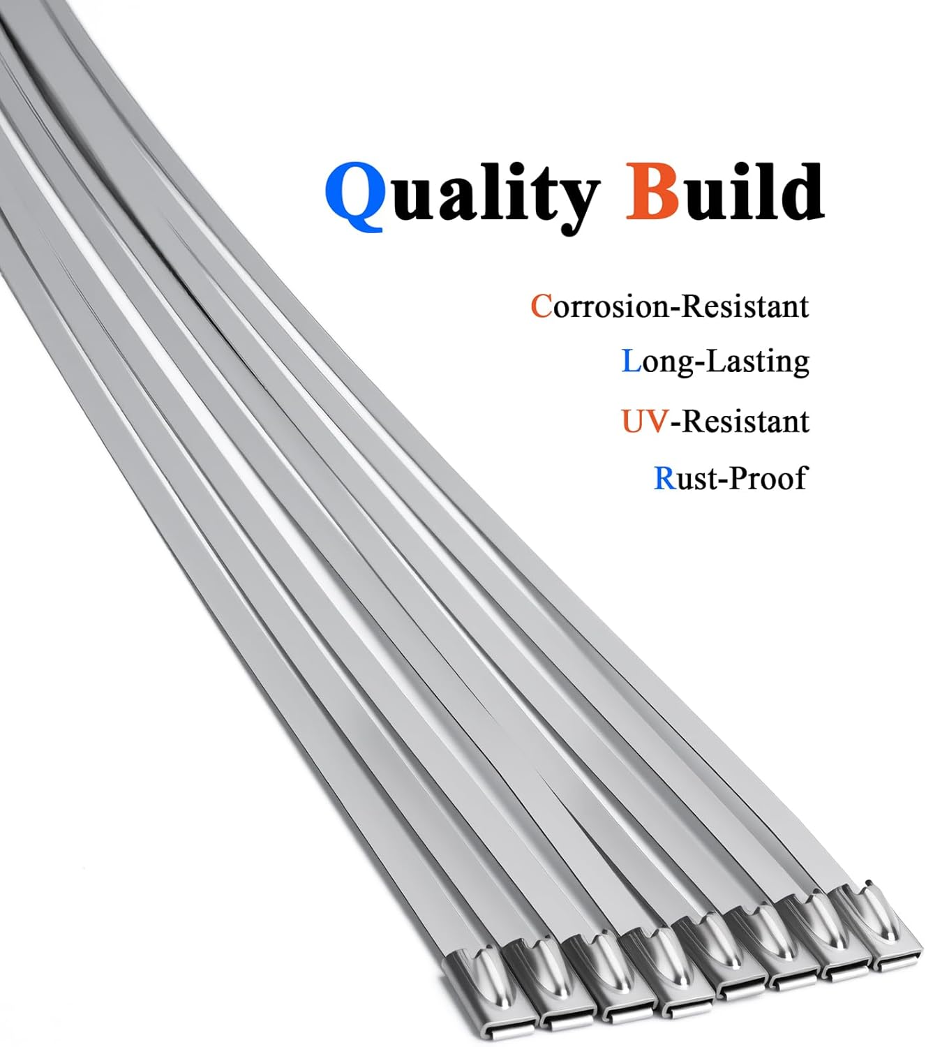 Metal Zip Ties (200 pcs / 11.8 Inch), 304 Stainless Steel, Heavy Duty Self-locking Cable Ties, for Exhaust Wrap, Chain Link Fence Parts, Heat Resistant Fencing Tie. for Pipe, Auto repair. (200)