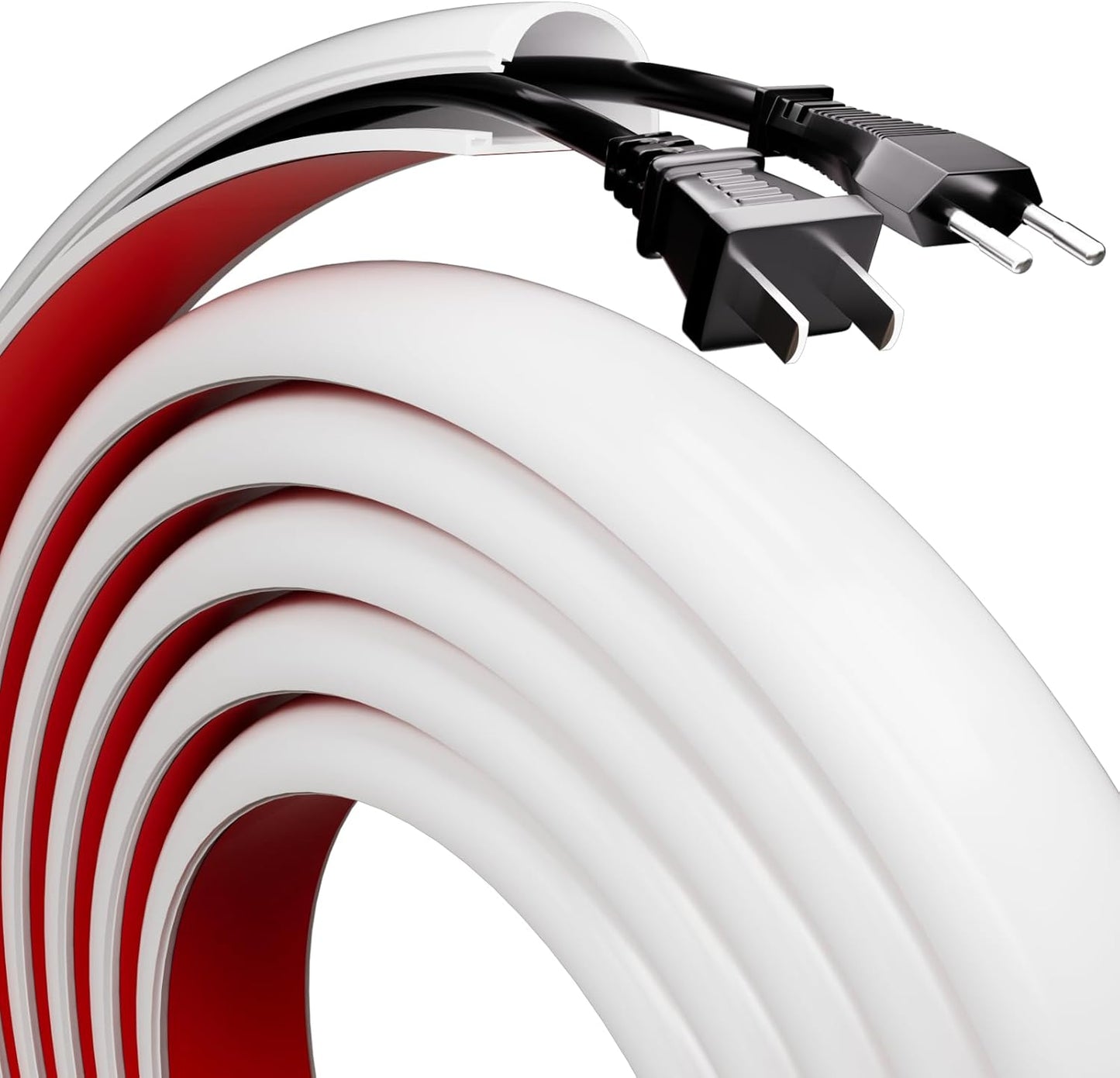 78" Silicone Cord Hider for 2-3 Cords,Flexible Side-Opening Self-Adhesive Cord Covers for Wires on Wall Mount TV,Easier Setup for Home Office Cable Management Wire Hider,1.1" W x 0.6" H,White