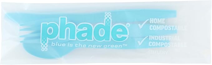 phade 100% Compostable Cutlery Set – 675 Utensils - BPI Certified Forks, Knives & Spoons in Wrapped Compostable Packaging, 6.1–7.1 Inch Sustainable Disposable Utensils – Made in USA