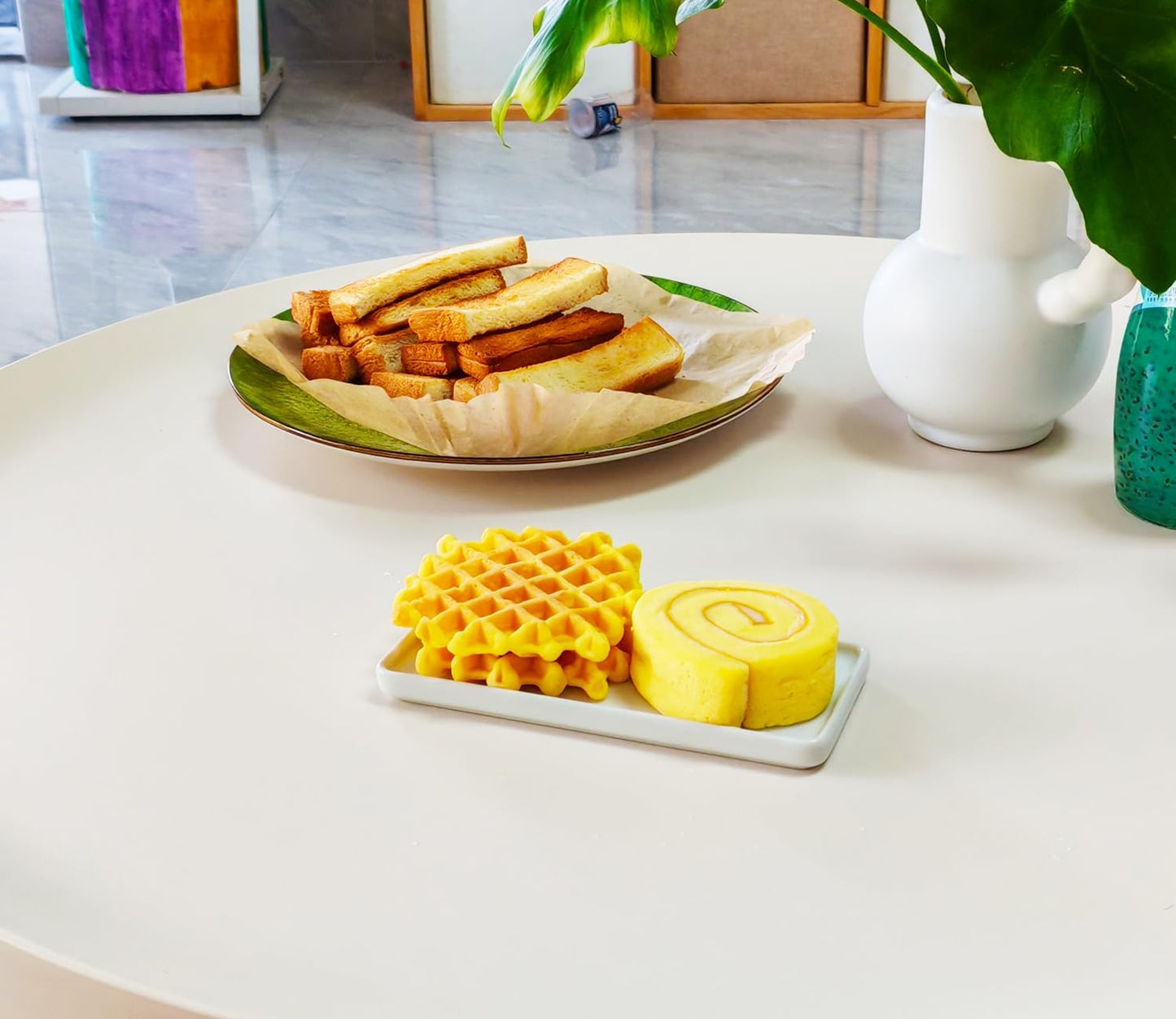 6.4" Porcelain Small Bathroom Tray, Ceramic Countertop and Vanity Tray for Cosmetics, Perfume, Jewelry, Candle - Kitchen Soap Tray for Kitchen Counter (White)