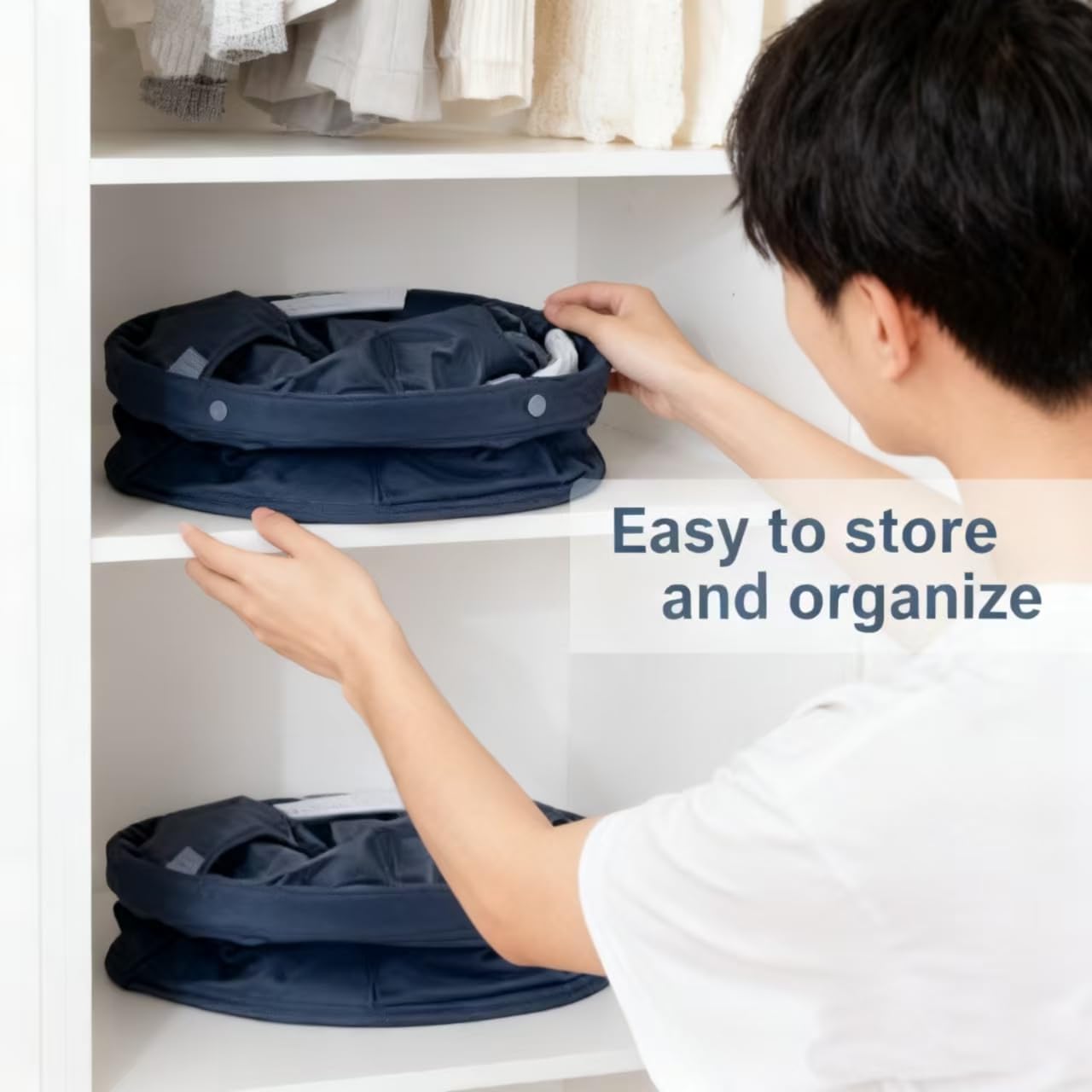 17L Cleaning Caddy With Handle, Foldable Storage Cleaning Product Organizer, Cleaning Caddy Organiser, Outdoor Camping，Portable Multifunctional Cleaning Bucket tool Bag Organizer (navy blue)