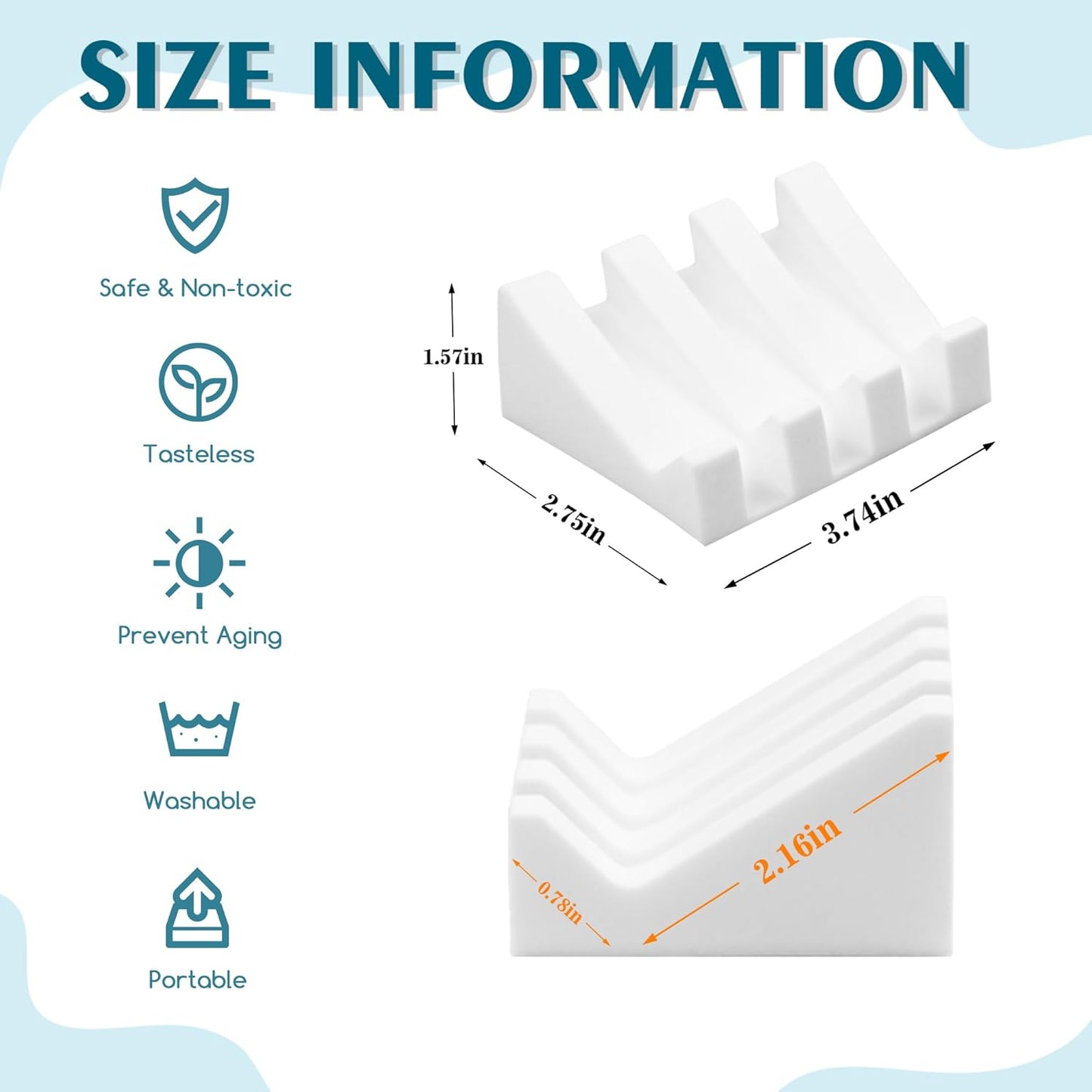 Self Draining Soap Dish Holder,Silicone Soap Dish,for Bathroom,Kitchen, Sponges，Can Extend Soap Life，Keep Soap Bars Dry and Easy Cleaning (1, White)