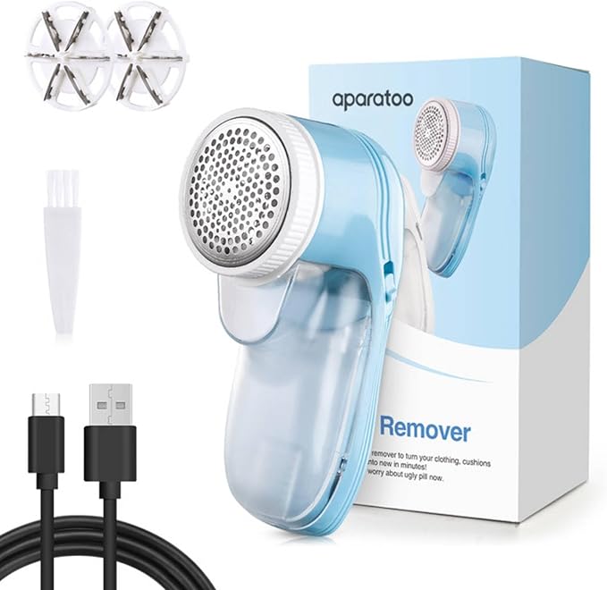 Fabric Shaver, Lint Remover for Clothes, Electric Lint Remover with 3 Replaceable Blades, Removes Fabric Pills, Rechargeable Sweater Defuzzer Pill Remover, Depiller Effectively Remove Pills, Lint