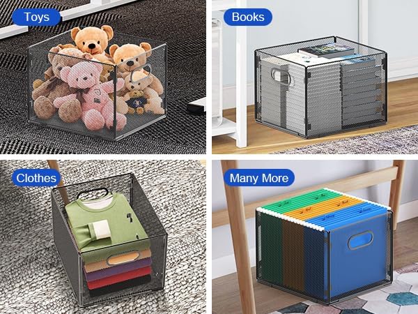 Samstar 2 Pack Hanging File Organizer, Mesh File Folder Box Filing Box File Cabinet Organizer Storage Boxes, Letter Size