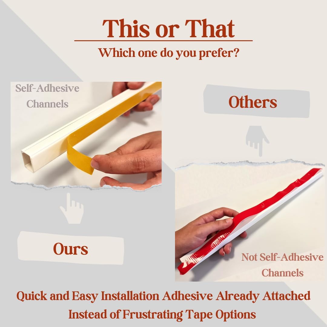 Ethernet Cable Cover Cord Hider - 315in One-Cord Covers for Wires on Wall, Hide Wires Along Wall, Baby Proof Cable Raceway, Electrical Cord Management, Wire Conduit, Hide Extension Cord, Wire Molding