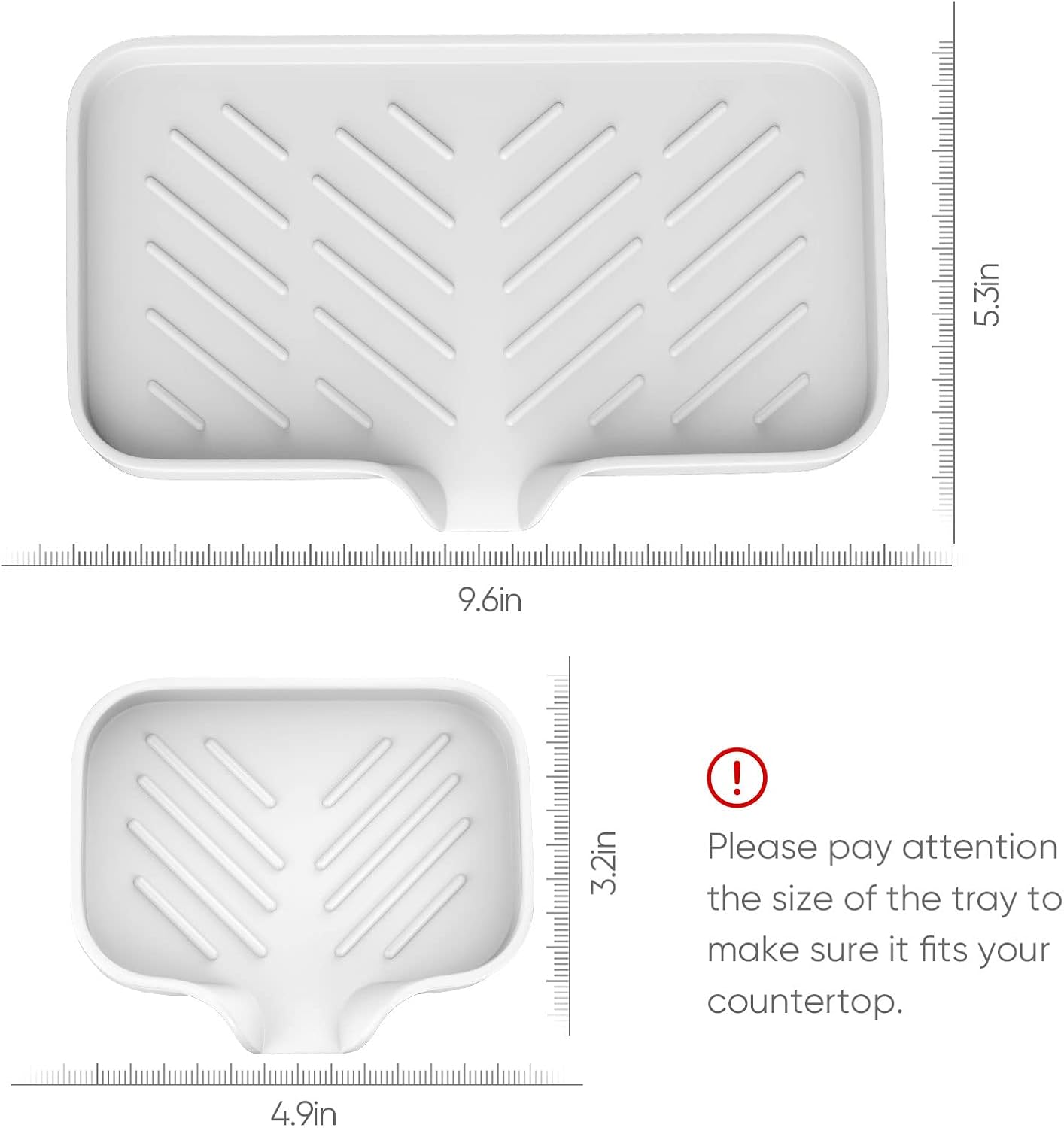 Kitchen Sink Tray,3 Pcs Silicone Sponge Holder for Kitchen Sink Organizer, Kitchen Soap Tray Self Draining Soap Dish for Bathroom