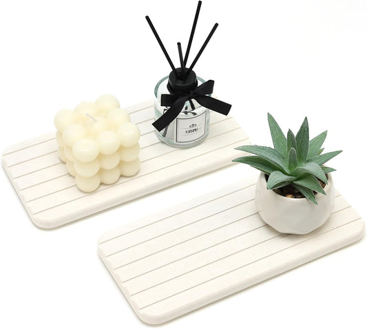 Diatomaceous Earth Dish Drying Mat for Bathroom Sink Tray Kitchen Counter Soap Dish White Diatomite Stone Sink Trays Absorbent Coasters Water Absorbing Stone Quick Drying Tray Kitchen Sink Accessories