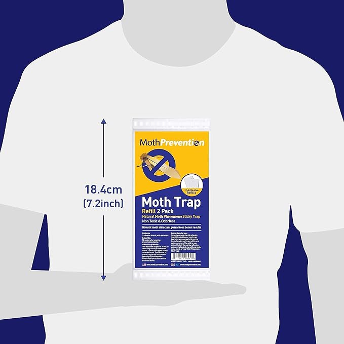 Clothes Moth Traps + Replacement Strips (9 Strips in Total) - Traps & Refills for MothPrevention Moth Traps - for Closets & Clothing