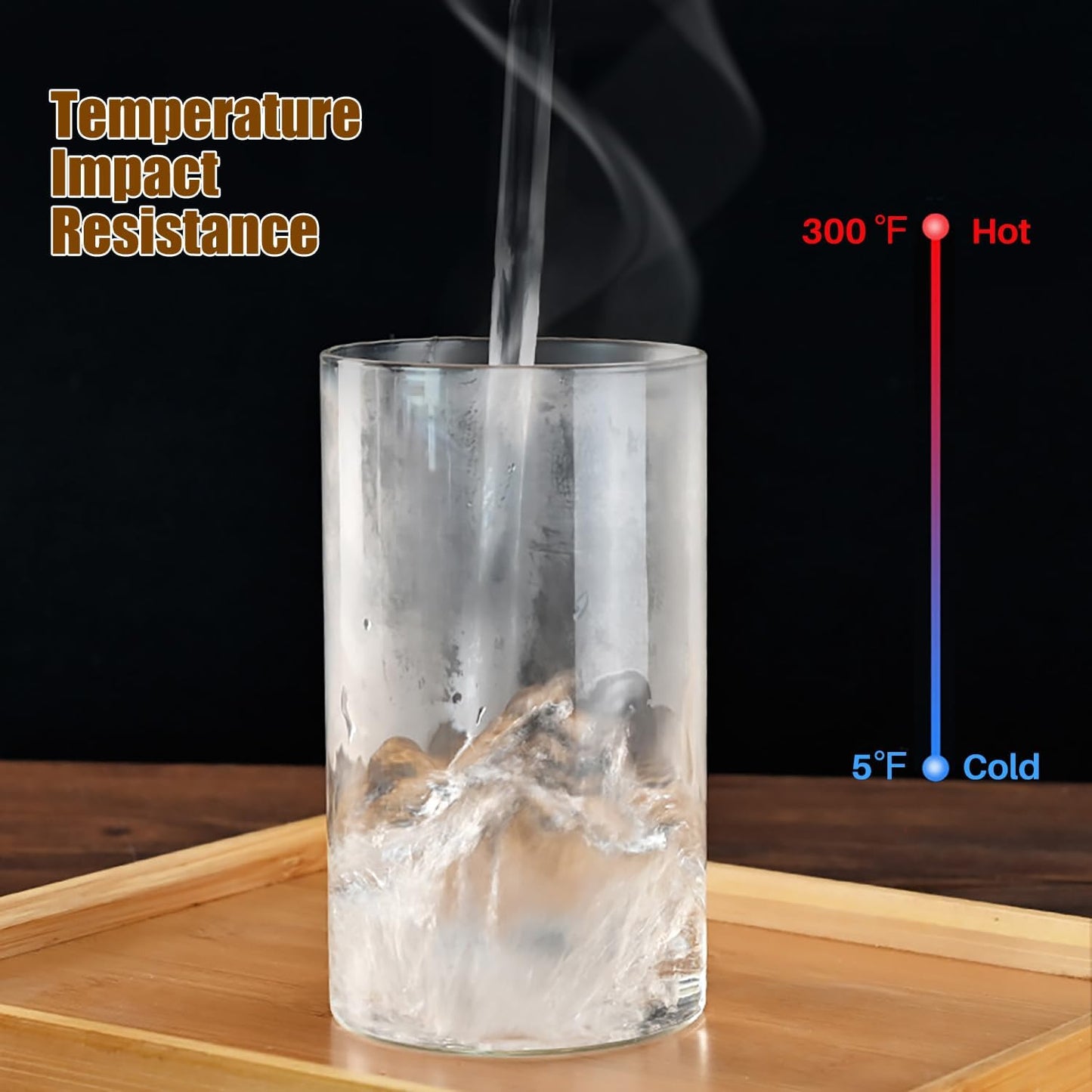 6 Pack Glass Food Storage Jars with Airtight Lids, Clear Glass Jar with Bamboo Lid, Airtight Food Canister for Tea, Candy, Coffee, Sugar, Cookie, Snack. (Square| 5+6 Inch) SET of 3