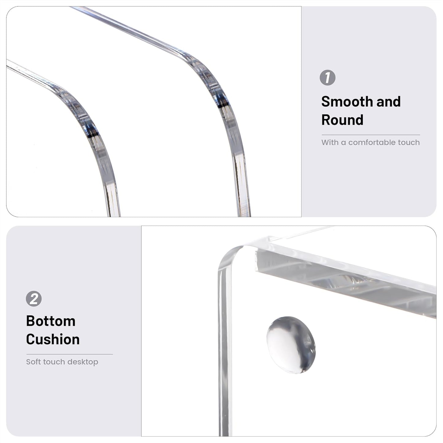 YUXUN Desk File Organizer Upright Clear Acrylic Desktop Organizer File Sorter Office Organization File Holder 4-Section Bookshelf for Home, Office & Classroom