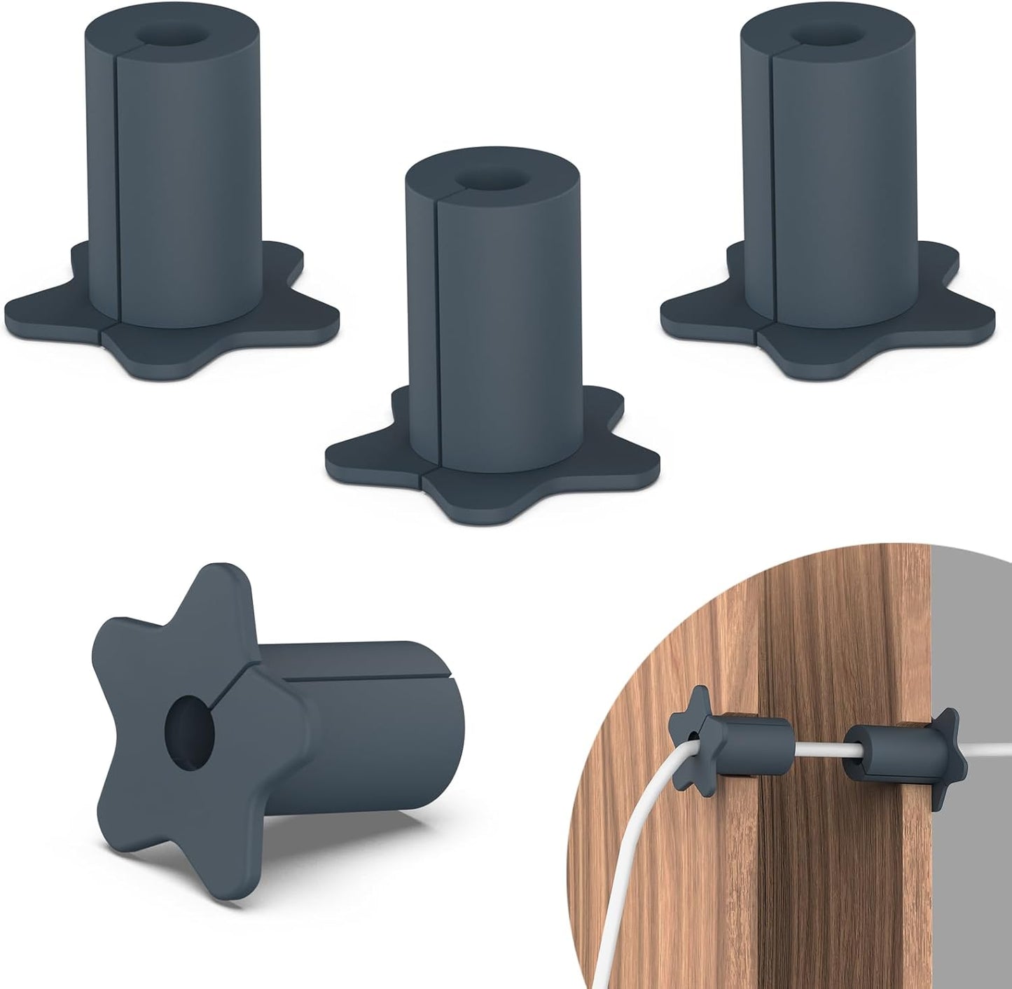 4PCS 5/8" Wall Grommets for Starlink Mini Cable,Star Link Accessories Compatible with Starlink Mount for Streaming organizing Protecting Cords,Feed-Through bushings for 5/8 inch Hole(Grey)