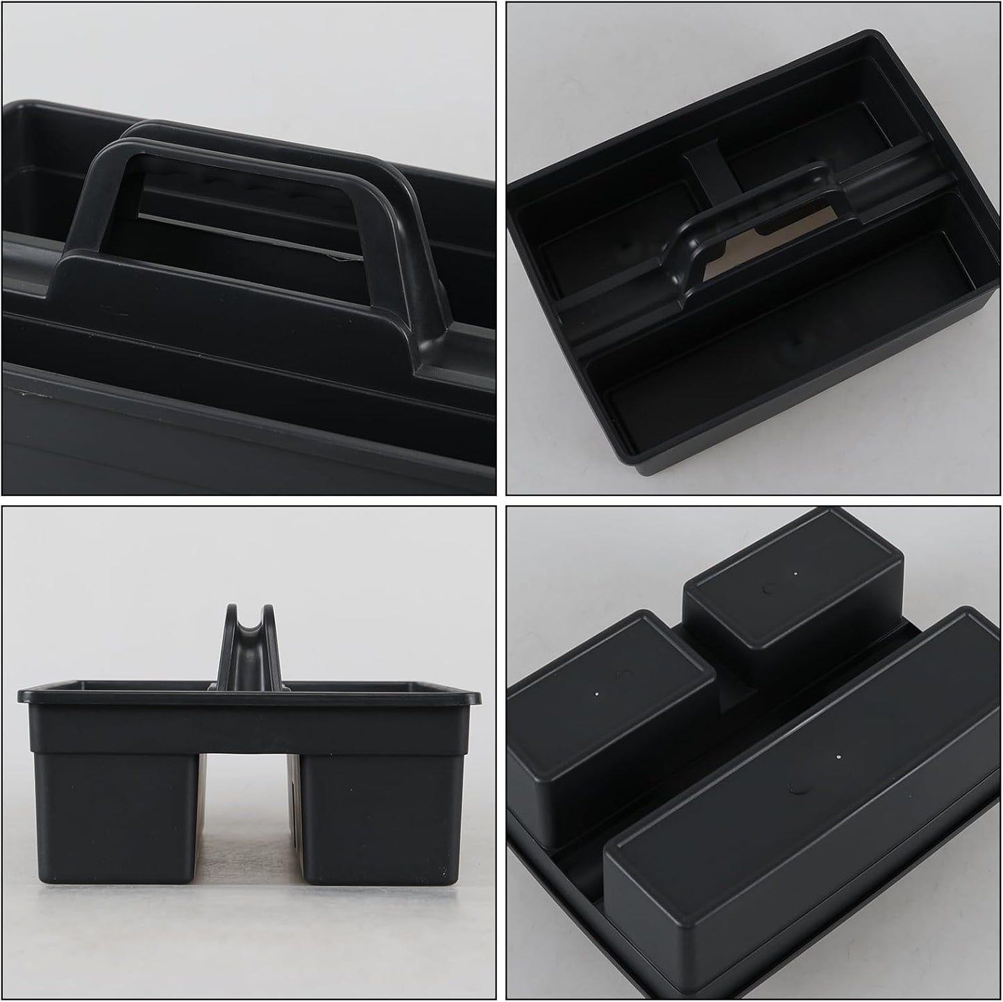 3-Compartment Plastic Storage Caddy with Handle, 4 Pack Bathroom Cleaning Tool Caddy Basket