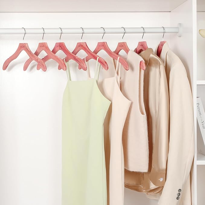 TOPIA HANGER Red Cedar Coat Hangers 24 Pack, Premium Wood Suit Sweater No Shoulder Bump Hangers, 360° Swivel Hook and Cut Notches Clothes Hangers for Sweater, Coat, Shirts, Jackets, Dress, CT85C