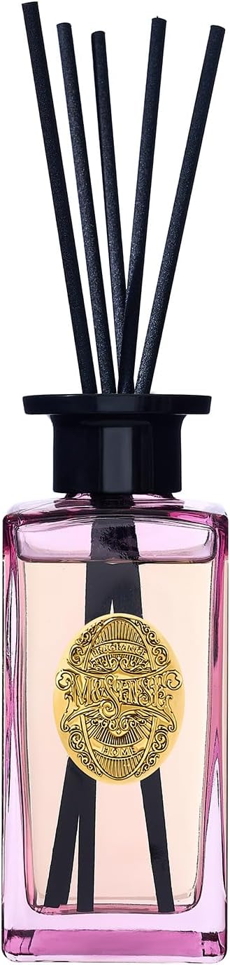 M&SENSE 6.3 oz Large Reed Diffuser Set | Ginger & Ylang Ylang Scent Oil Diffuser with Sticks | Hotel Collection Non-Toxic Essential Oil |for Bedroom Bathroom Living Room