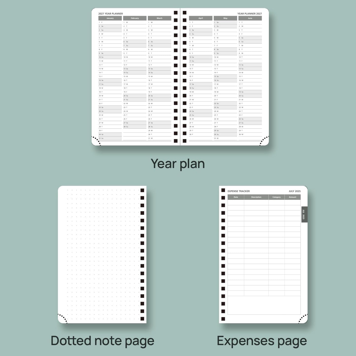 POPRUN Monthly Planner 2025-2026 Pocket Size (4" x 6.25") 18 Months Calendar (Jul 2025 - Dec 2026) - 4 Pages per Month with Monthly Expense & Notes, Sunday Start, Leather Cover - Burgundy