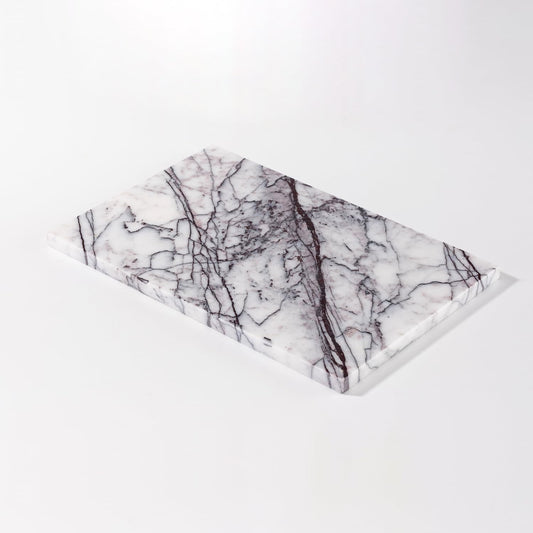 Handcrafted Marble Tray – Bathroom Counter Organizer, Jewelry Tray, Perfume Organizer & Decorative Tray for Vanity Accessories, Coffee Table Decor & Bathroom Countertop (Rectangular, Leilac)