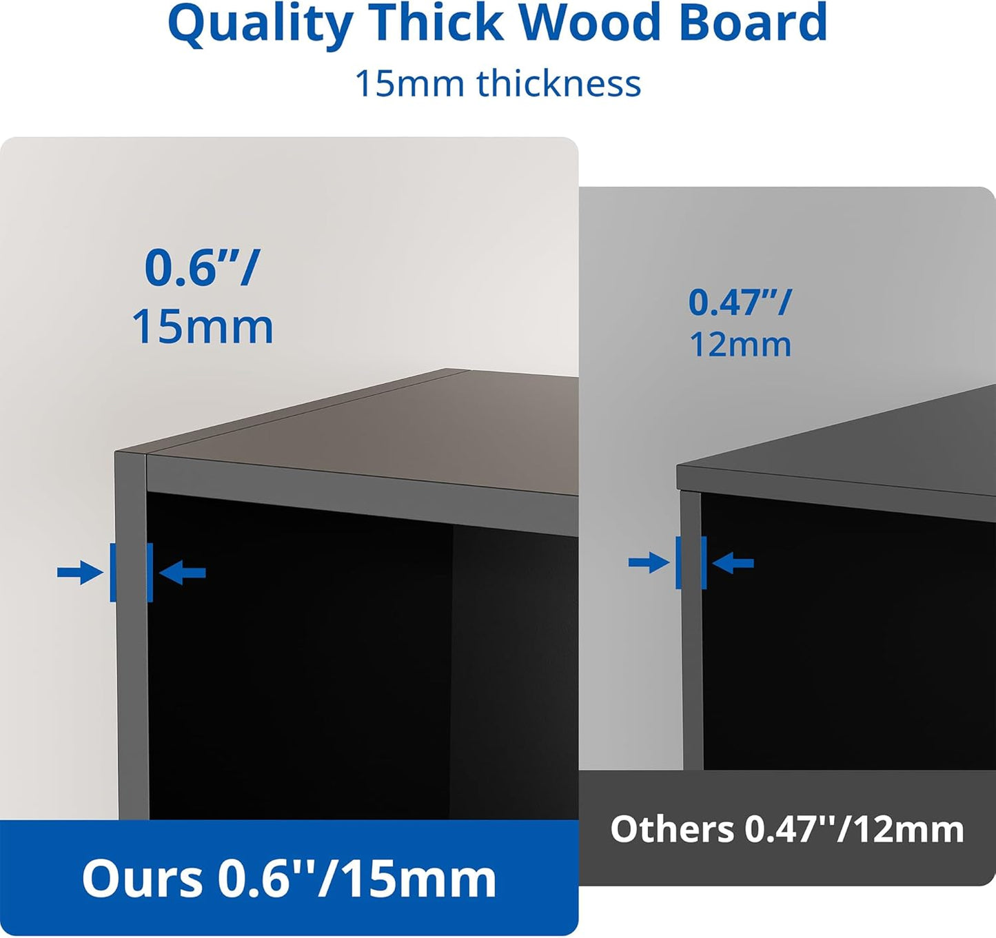 Cozy Castle Black Bookshelf, 3-Tier Open Shelf Bookcase, 10 Cube Storage Organizer with Anti-Tilt Device, Freestanding Horizontal Bookshelf Cube Shelf for Bedroom, Living Room, Office