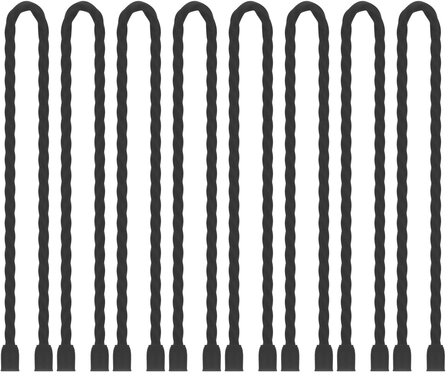 8PCS Silicone Cable Ties 12-Inch Reusable Twist Ties Steel-Core Cable Tie Straps Organizer All Purpose Bendable Cord Tie for Indoor Outdoor Bundling Holding Securing and Wrapping Cables (Black)