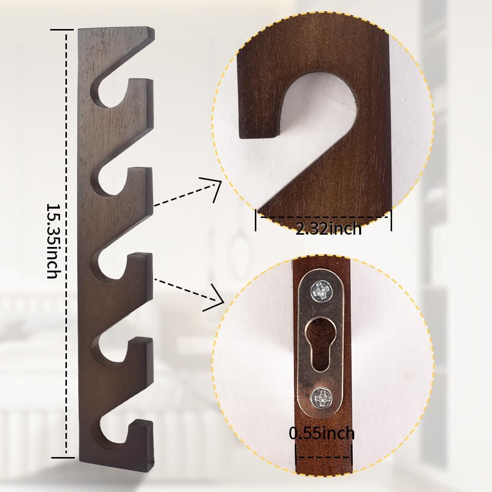 3 Pcs Hat Rack for Baseball Caps, Wall Mounted Wooden Hat Storage Organizer Hanger, Wall Vertical Hat Holder Caps Display Rack for Closet Door Bedroom Living Room Entryroom Laundry (Classic)