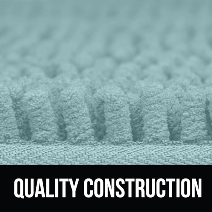 KANGAROO Bathroom Rugs, Chenille Soft Absorbent Bath Rug, Shaggy Shower Mat, Quick Dry Machine Wash Bathmat, Plush Carpet Mats for Tub, Bathtub and Room Home Decor Accessories, 42x24, Seafoam