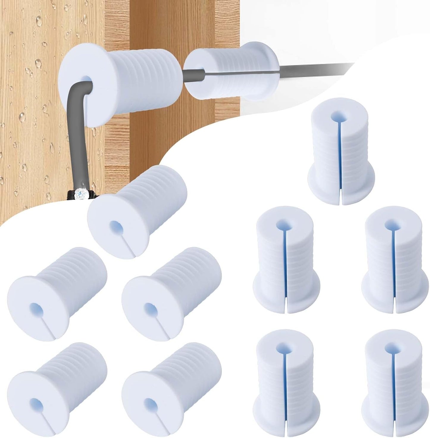 10 PCS Starlink Cable Routing Kit for 1 Inch Wall Hole Perforated Silicone Grommet Cable Punch Grommet Starlink Wall Grommet Wall Grommet for Starlink Ethernet Cable (Grommet White-10)