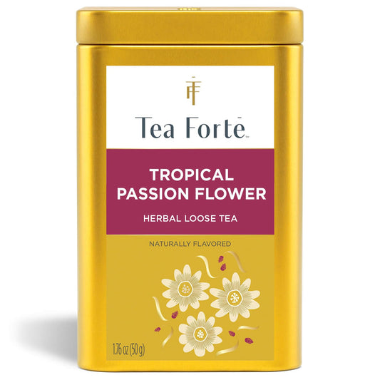 Tea Forte Tropical Passion Flower Premium Loose Leaf Caffeine-Free Herbal Tea Blend Canister, Makes 35-50 Cups