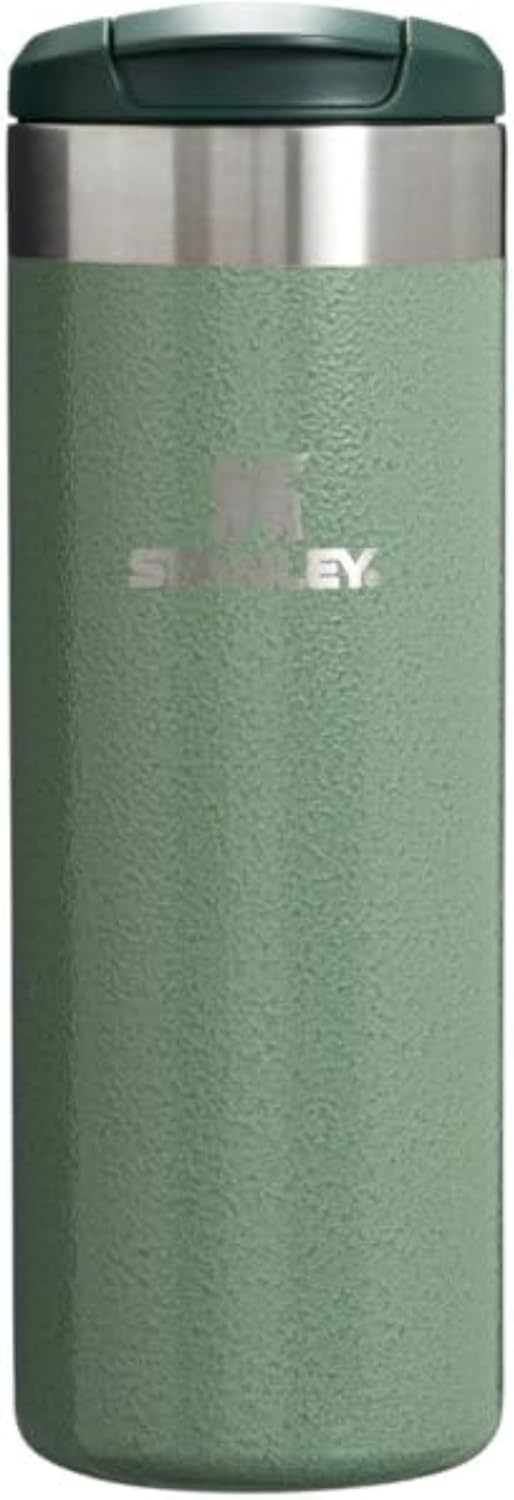 Stanley AeroLight Transit Bottle 16 oz | Locking Drink Through Lid | Leak Resistant Water Bottle or Coffee Travel Mug | Lightweight Insulated Stainless Steel | BPA-Free | Hammertone Green