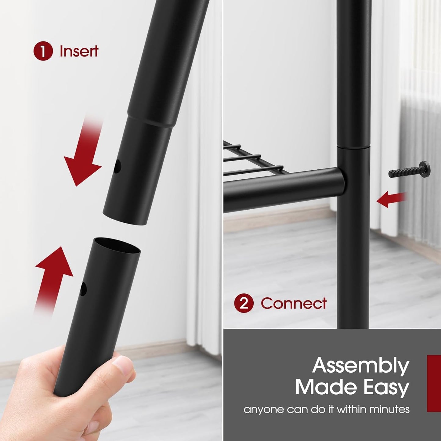 Storage Shelves - 4 Tier Shelf Organizer, Heavy Duty Garage Shelving Unit with Leveling Feet, Stable Metal Shelves Organizer for Pantry, Kitchen and Closet, 33.0" W x 12.6" D x 57.2" H, Black