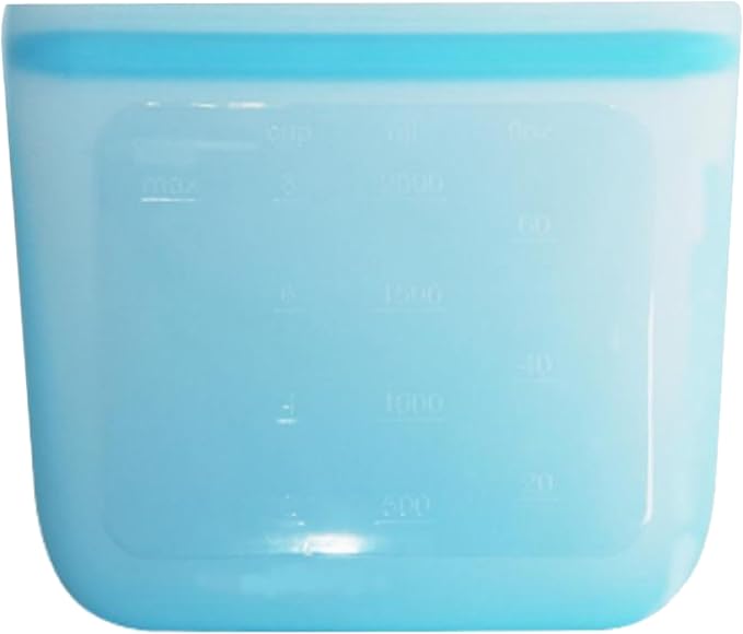 135oz. XXL Reusable Silicone Bag - 1 Gallon Freezer Bags for Food Storage, Meal Prep, Zero Waste, Kitchen Organization, Sous Vide, and Freezer Safe Containers (Extra Large, Blue)