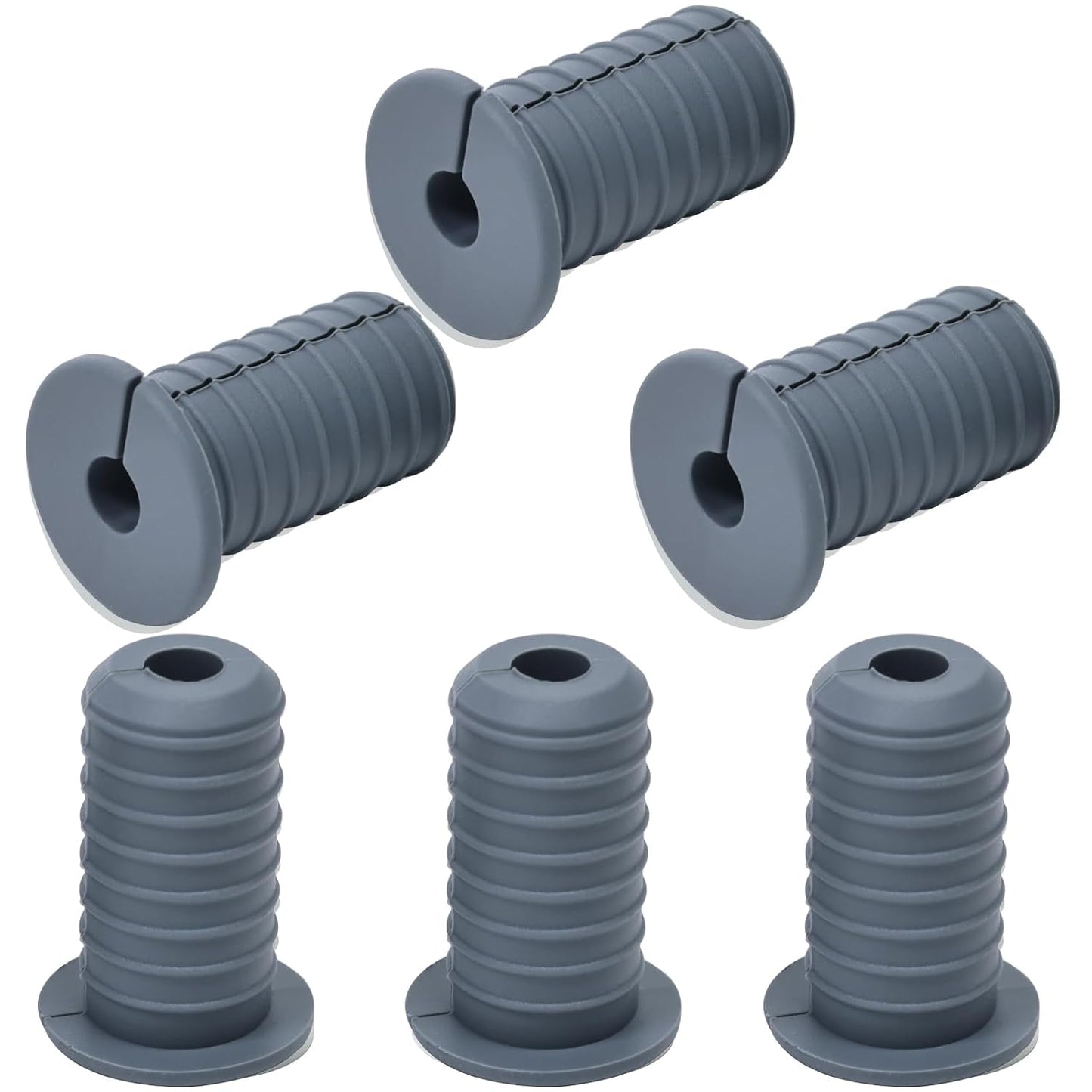 6pc Starlink Cable Grommet 3/4" Silicone Anti-Slip Wall Hole Pass Through Split Cable Bushings for TV Wire Ethernet Cord, Starlink Cable Routing Kit Accessories,38mm/1.5"Ht, Grey