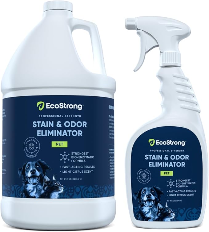 Eco Strong Pet Stain and Odor Remover - Cat Urine Enzyme Cleaner Destroyer, Urine Destroyer for Dogs, Pet Urine Enzyme Cleaner - 160 Oz