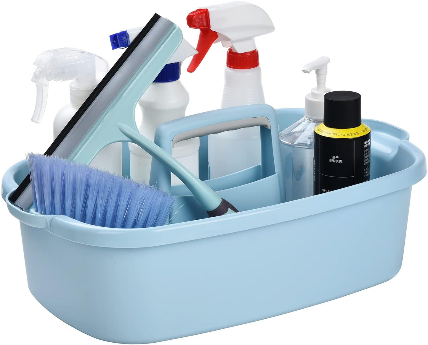 Haundry Large Cleaning Supplies Caddy with Handle, Plastic Storage Bucket Organizer for Cleaning Products, Shower Caddy Basket for Car, Dorm, Bathroom, Garden, Kitchen - Blue