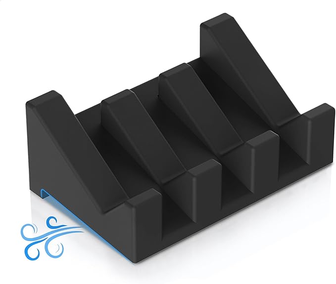 Silicone Soap Dish - 1 PCS Extended Self Draining Soap Holder for Shower, Bathroom and Bathtub with Drainage - Black