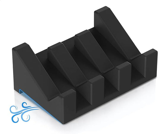 Silicone Soap Dish - 1 PCS Extended Self Draining Soap Holder for Shower, Bathroom and Bathtub with Drainage - Black