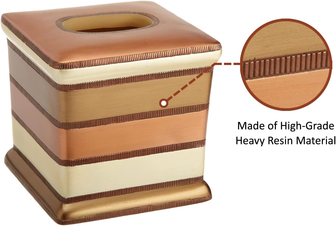 Zahari Home 2pc Contempo Luxury Bath Accessories Set Waste Basket & Tissue Box Modern Classic Contemporary Decorative Beautiful Designs Stylish Bathroom Accessories Set