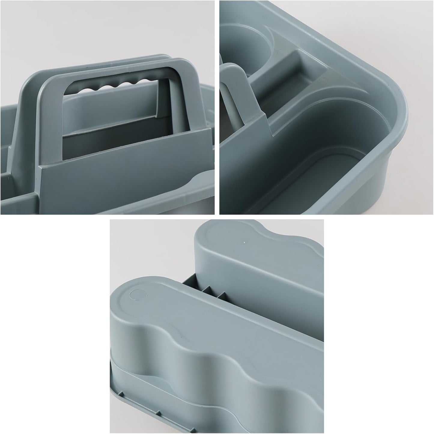 4-Pack Plastic Cleaning Caddy with Handle, Plastic Cleaning Tool Caddy, Gray