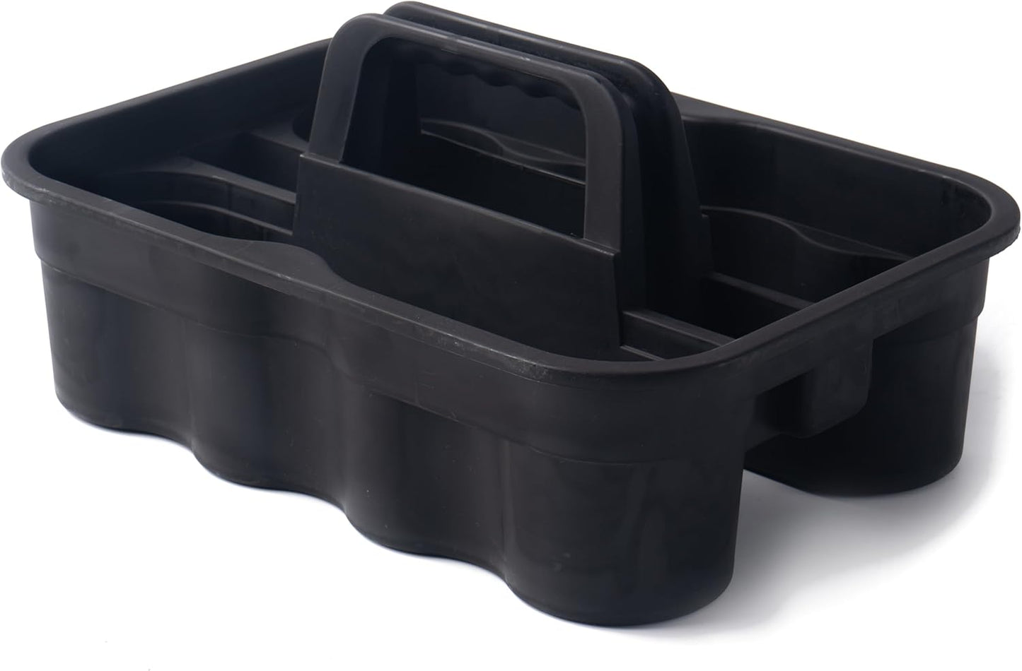 Matthew Large Plastic Tote Tool & Deluxe Supply Cleaning Caddy with Handle Portable Shower Basket Storage Caddy for Cleaning Products Organizer,Take-Out Coffee/Soft Drink,Bath Multi Use - Black