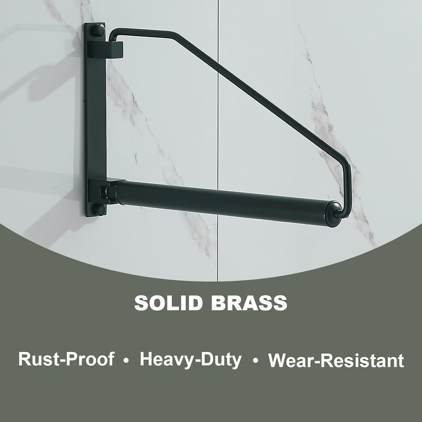 NEWRAIN Folding Clothes Hanger Rack, Wall Mounted Laundry Racks for Drying Clothes,Swing Clothing Hanging System Drying Closet Storage Organizer Black