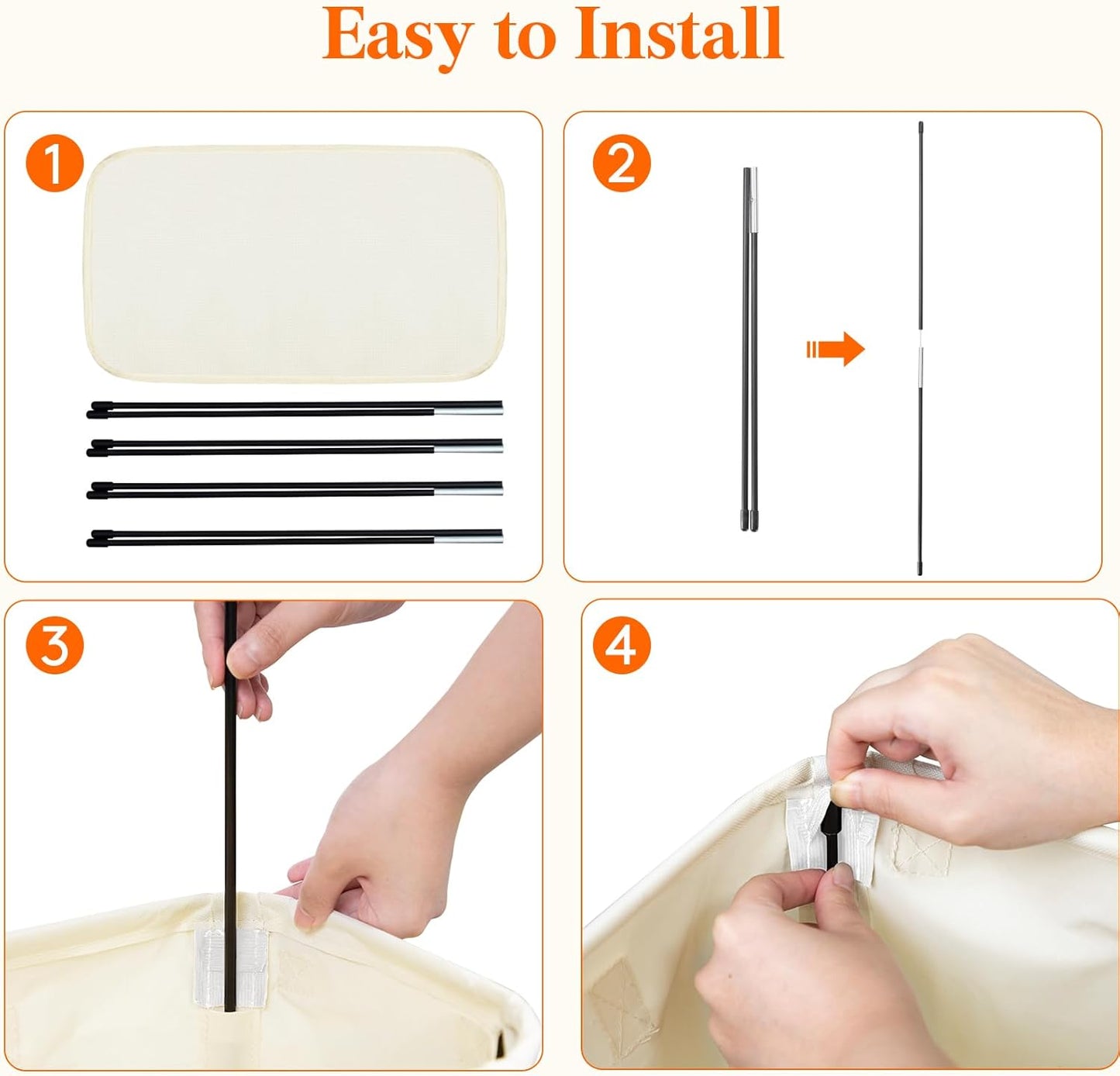 Lifewit 2 Pack Slim Laundry Hamper, Collapsible Narrow Laundry Basket, Small Tall Dirty Clothes Hampers with Handles for Bathroom Bedroom College Dorm, White, 65L