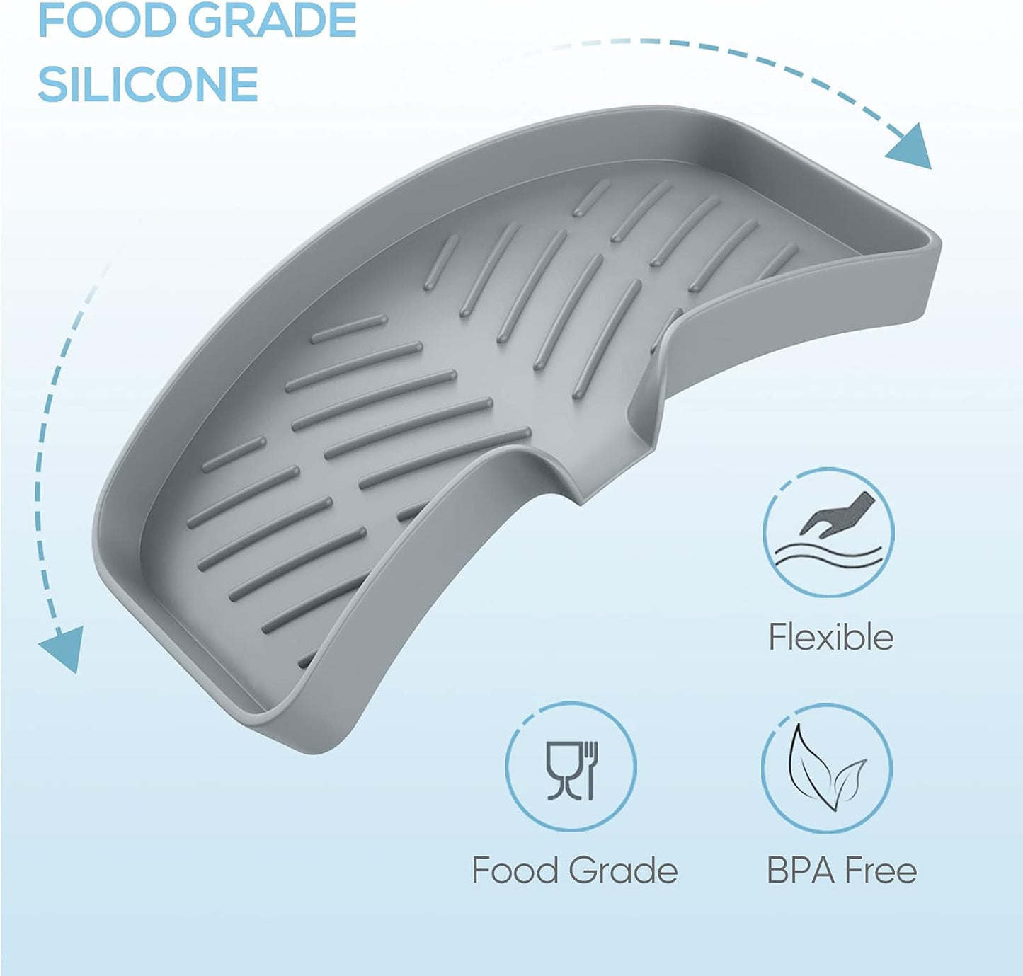 Kitchen Sink Tray,3 Pcs Silicone Sponge Holder for Kitchen Sink Organizer, Kitchen Soap Tray Self Draining Soap Dish for Bathroom