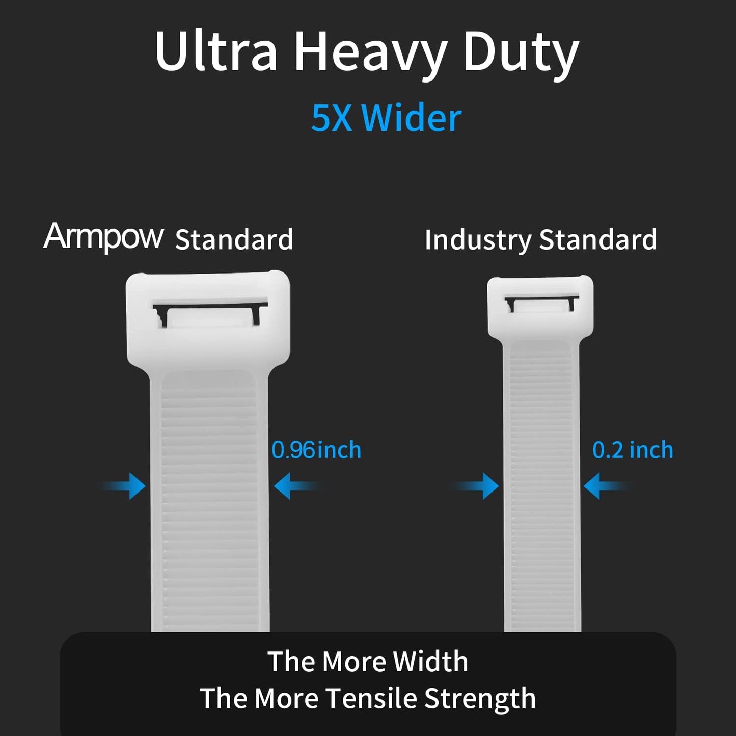 26 inch White Zip Ties Heavy Duty 11 PCS, 440 LBS Ultra Exclusive Strong Plastic Wire Ties, Large Cable Ties Extra Long Tie Wraps, Indoor and Outdoor UV Resistant