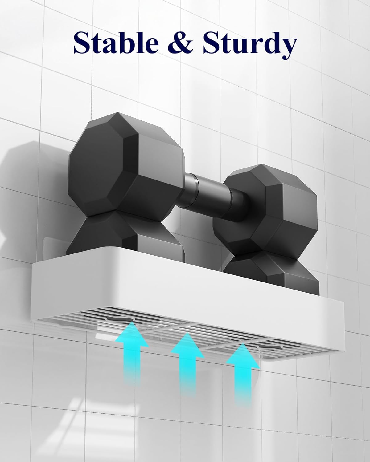 Kitsure Shower Caddy - 2 Pack Adhesive Shower Organizer, Rustproof Metal Shelves, No-Drill Bathroom Organizers and Storage, White, XX-Large