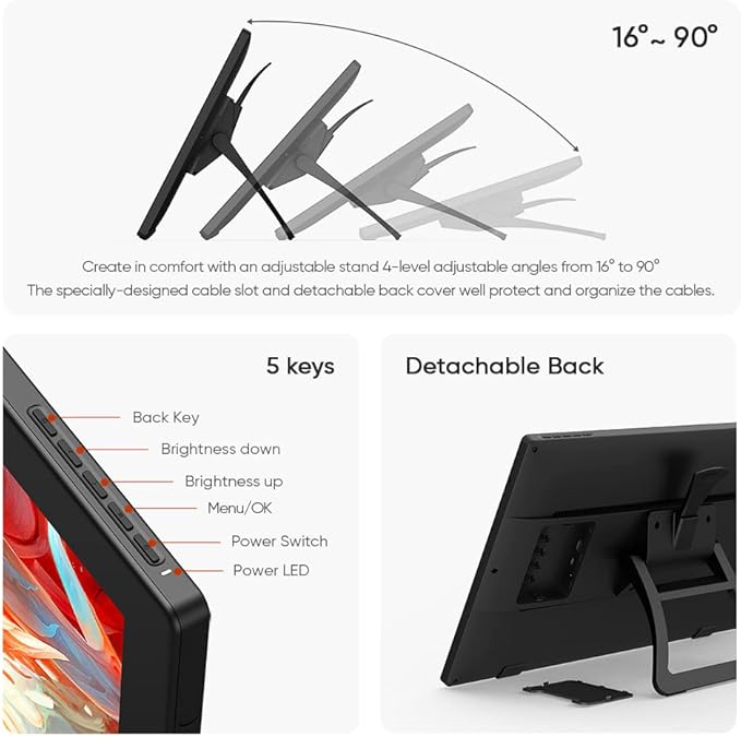 XPPen Artist24 FHD Drawing Tablet with Screen - 23.8" Drawing Monitor Full-Laminated Pen Display with 8192 Pressure Levels and Battery-Free Pen, Adjustable Stand for Digital Drawing and Animation
