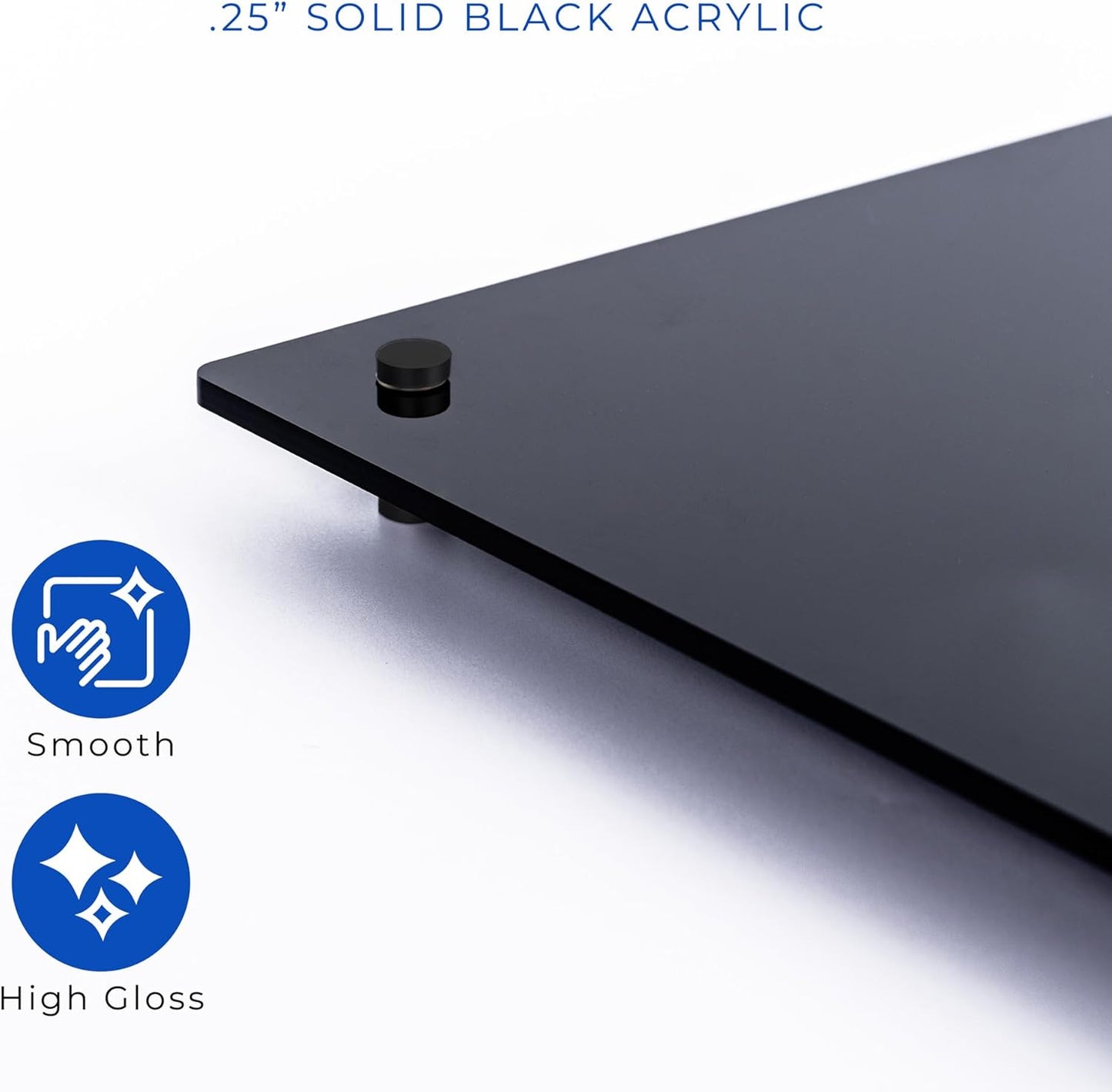 12x16 Dry Erase Board for Wall - with .25 Black Acrylic and Black Stand Off Finish - Perfect Whiteboard for Office, Home, Classroom - Durable and Stylish .25 Black Acrylic Dry Erase Board