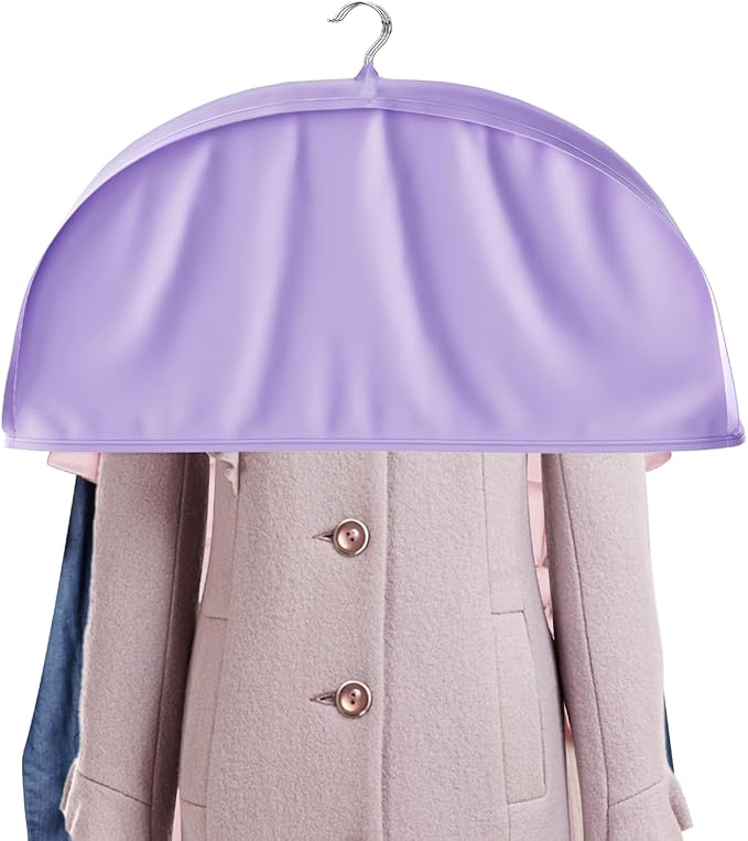 Univivi 12 Inch Satin Garment Shoulder Covers for Clothes (Set of 4) Breathable Shoulder Garment Dust Cover Closet Suit Protects for Suit, Coats, Jackets - Iris