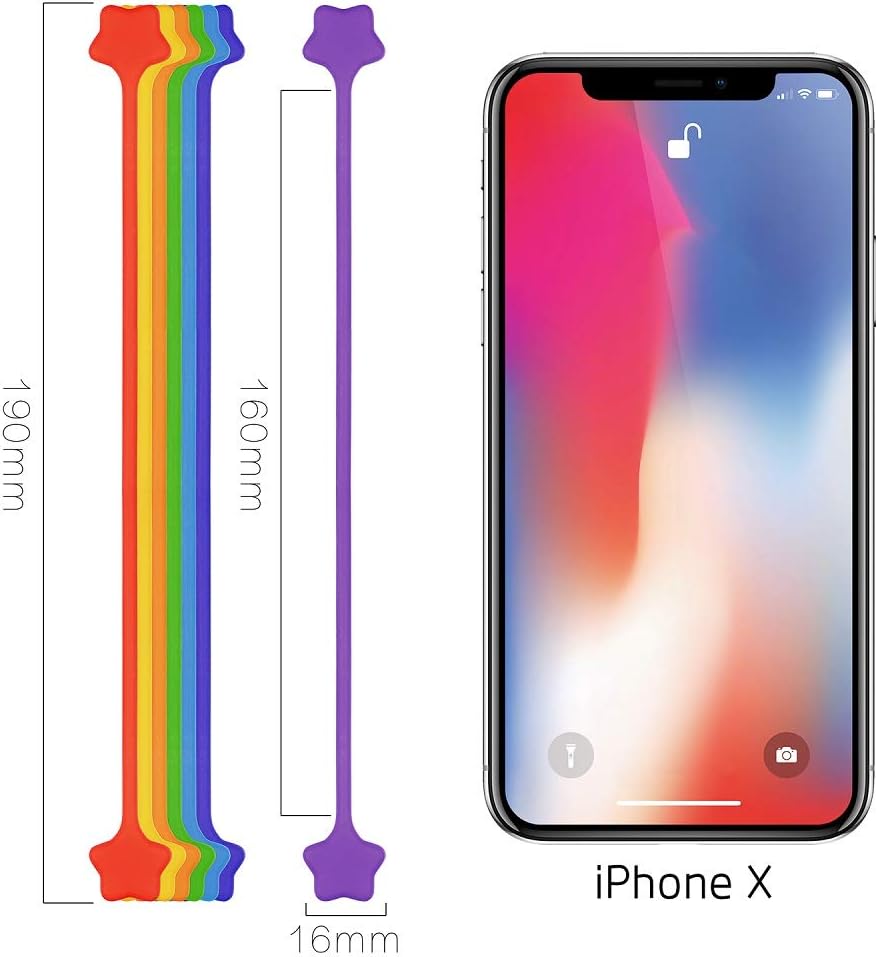 Reusable Silicone Magnetic Cable Ties, 28 Pack 7.48'' Magnetic Twist Ties for Bundling and Organizing, Holding Stuff, USB Charging Cords, Fridge Magnets, or to Play and Decorate(7 Colors)