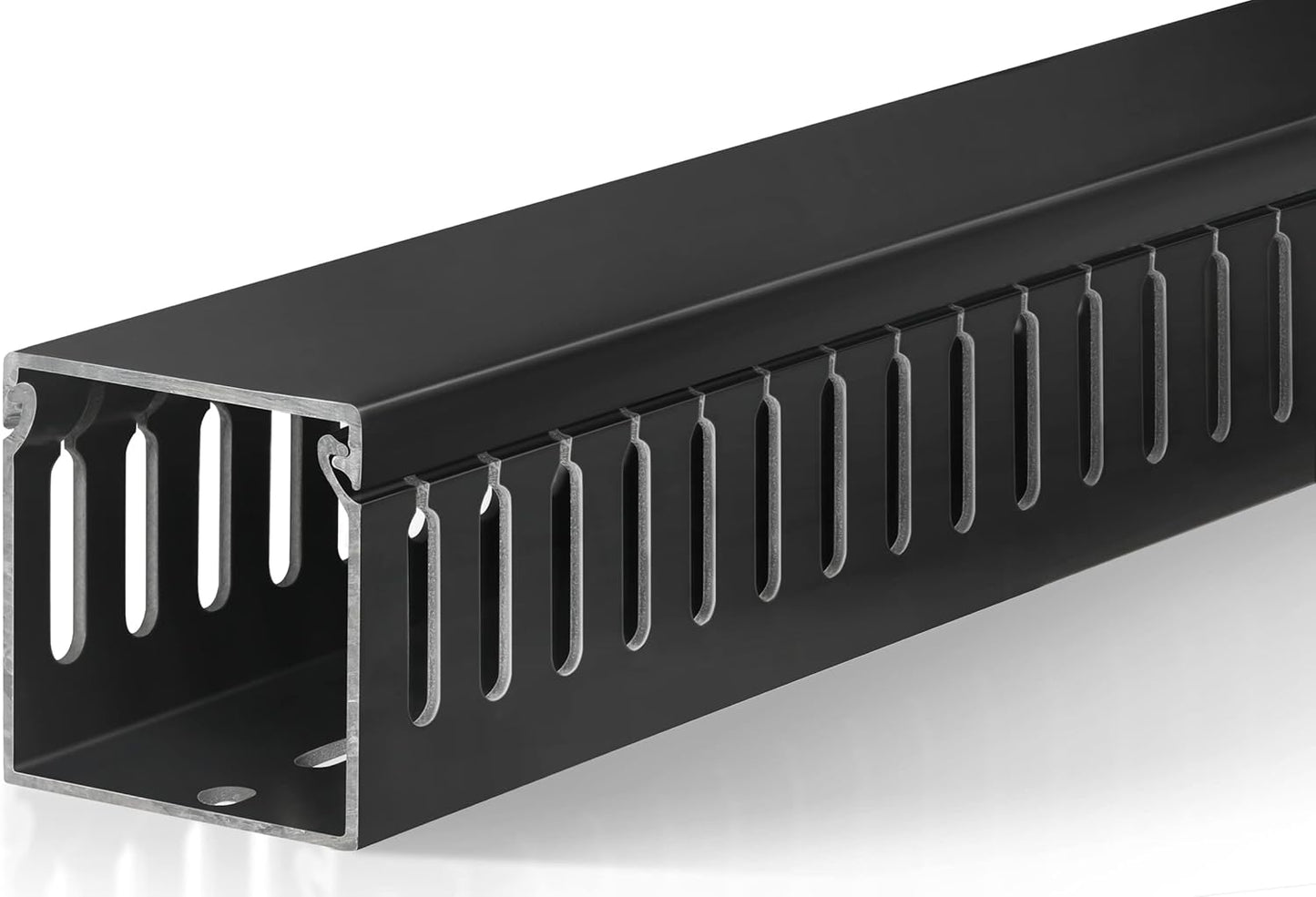 ZhiYo 2x2inCable Raceway, 6.6ft (2xL3.3ft) Server Rack Cable Management Under Desk Cord Organizer, Electrical Safe PVC Cable Channel Open Slot Wire Raceway for Network/PC/TVs, Wire Duct Black