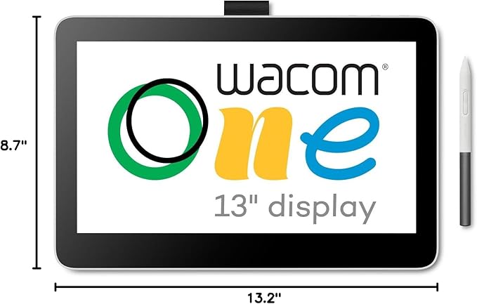 Wacom One 13 Touch Drawing Tablet with Screen, 13.3" HD Full-Laminated Touchscreen Digital Art Pad with Creative Software and Training, Graphics Drawing Tablet for Mac, Windows PC, Chromebook